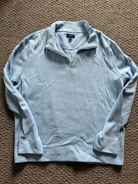 Faconnable Brand Men's Light Blue Quarter-Zip Sweater